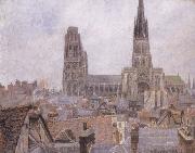 Camille Pissarro The Roofs of Old Rouen,Gray Weather USA oil painting artist